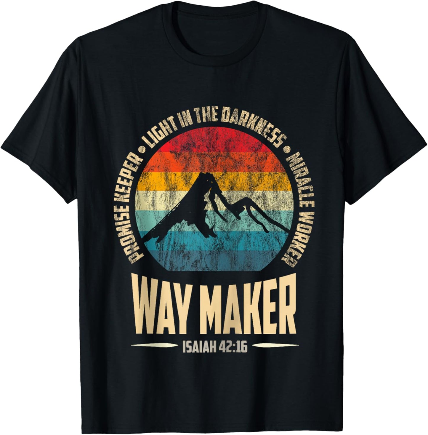 Vintage Waymaker Promise Keeper Miracle Worker Christian men Zip T-Shirt - T-Shirt | Black
