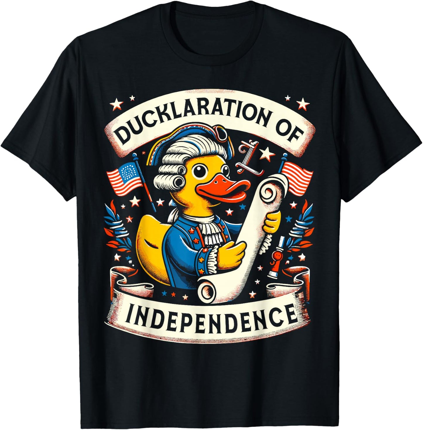 Ducklaration of Independence 4th of July Funny July Fourth Kids Men T-Shirt - T-Shirt | Black