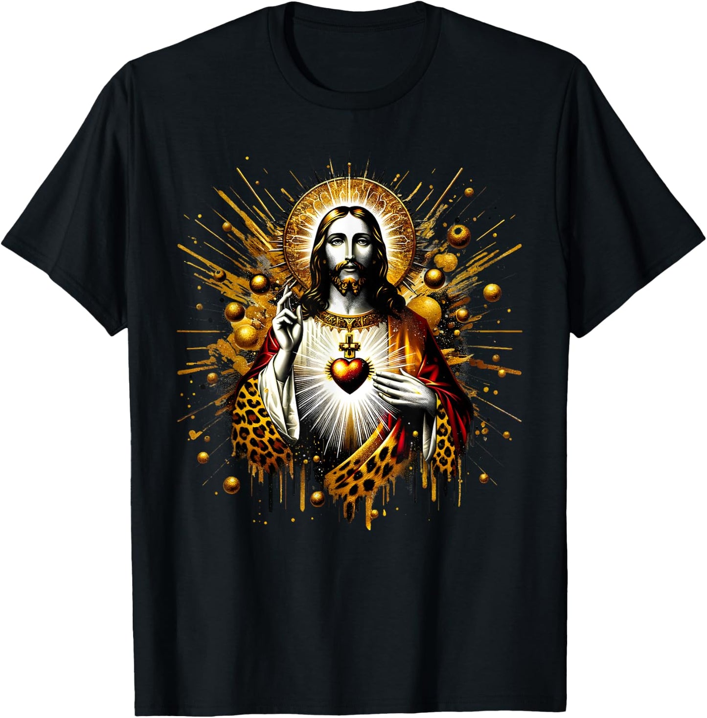 Sacred Heart of Jesus Catholic Devotion Faith T-Shirt - T-Shirt | Black