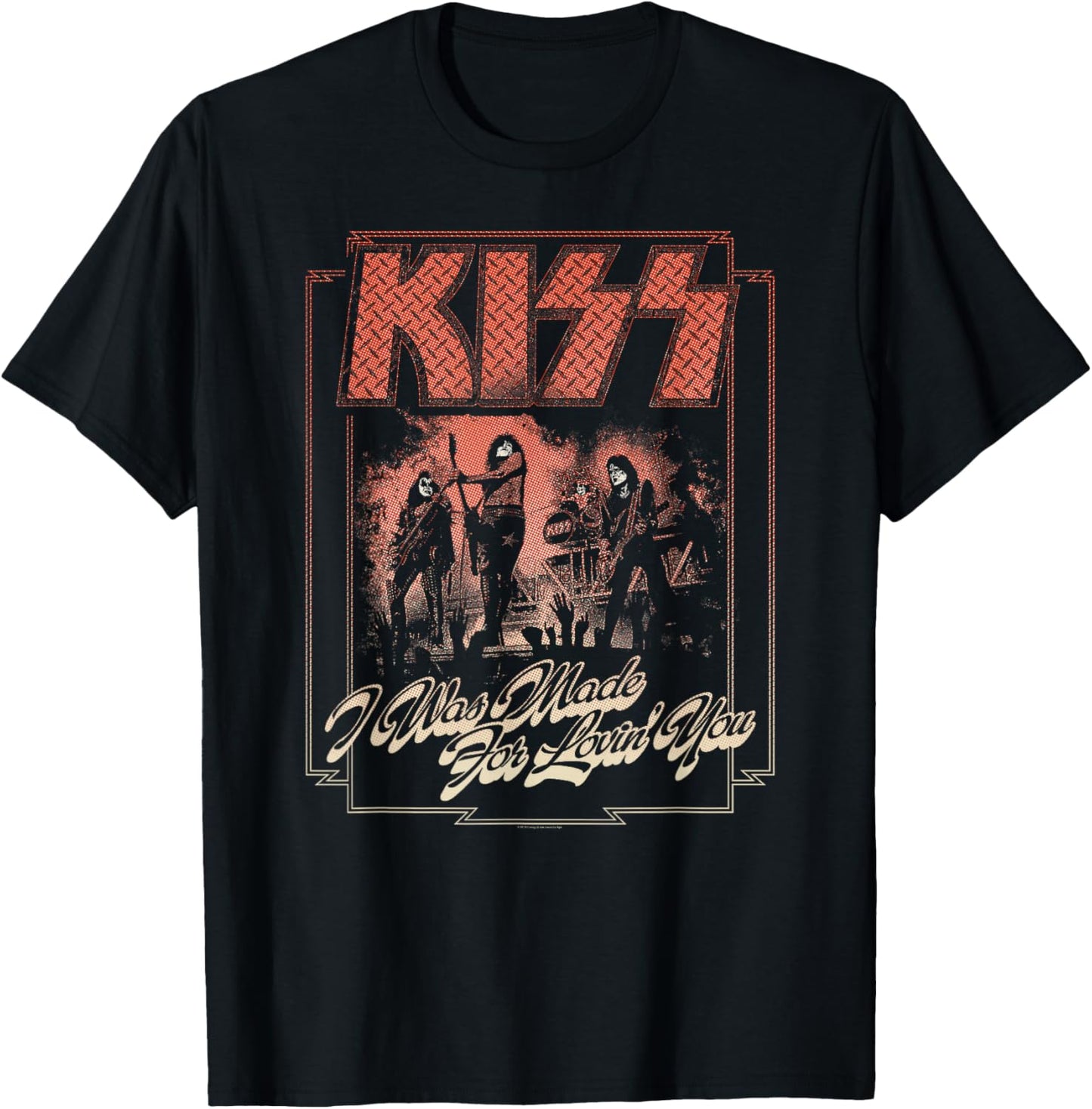 KISS - Black Lovin You , Men, -Adults, Short Sleeve, Small, Cotton 100% T-Shirt - T-Shirt | Black