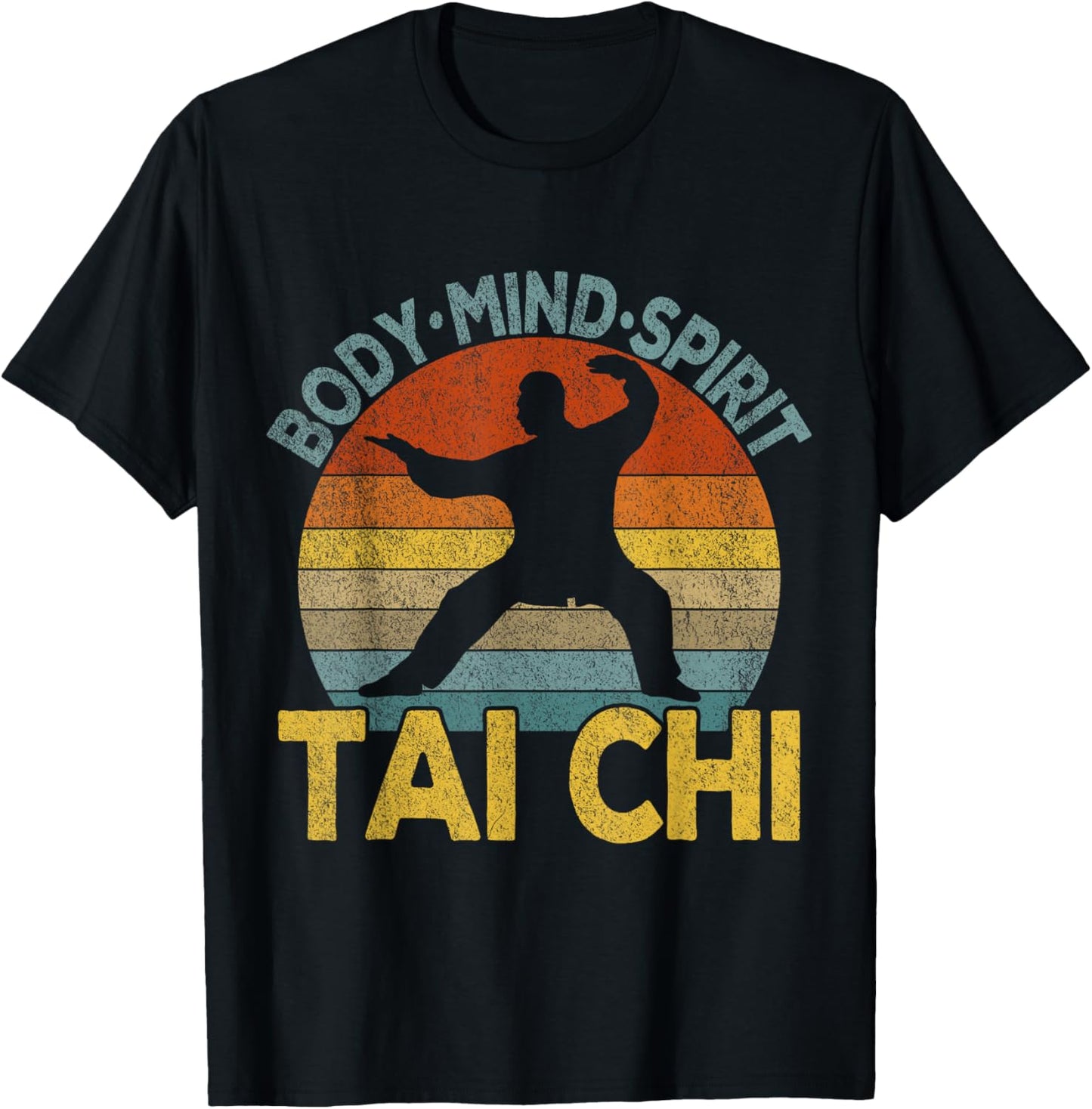 Vintage Tai Chi Chinese Martial Arts Taiji Retro T-Shirt - T-Shirt | Black