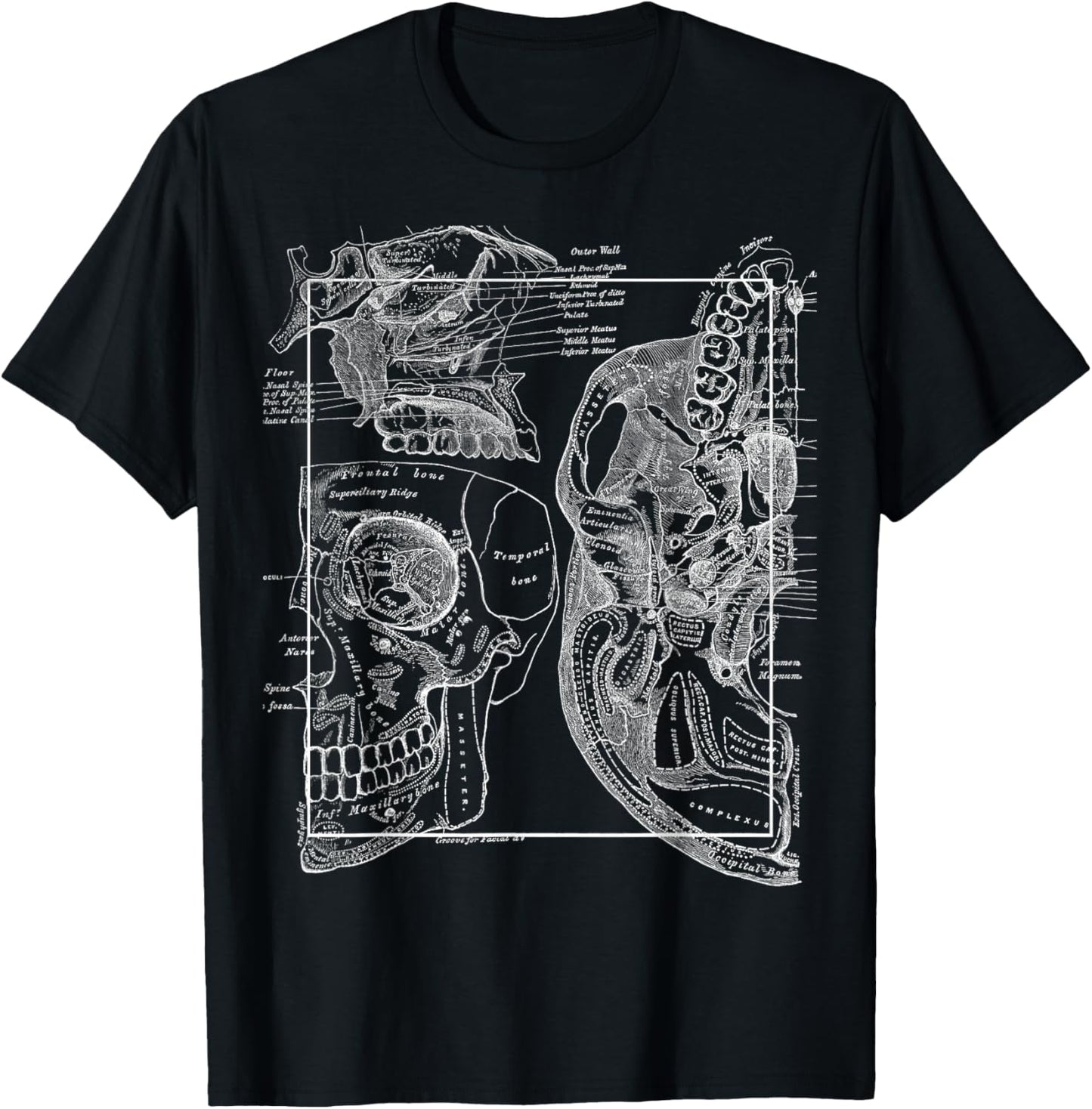 Neuroscience Gifts Anatomy Of The Human Cranial Bones T-Shirt - T-Shirt | Black