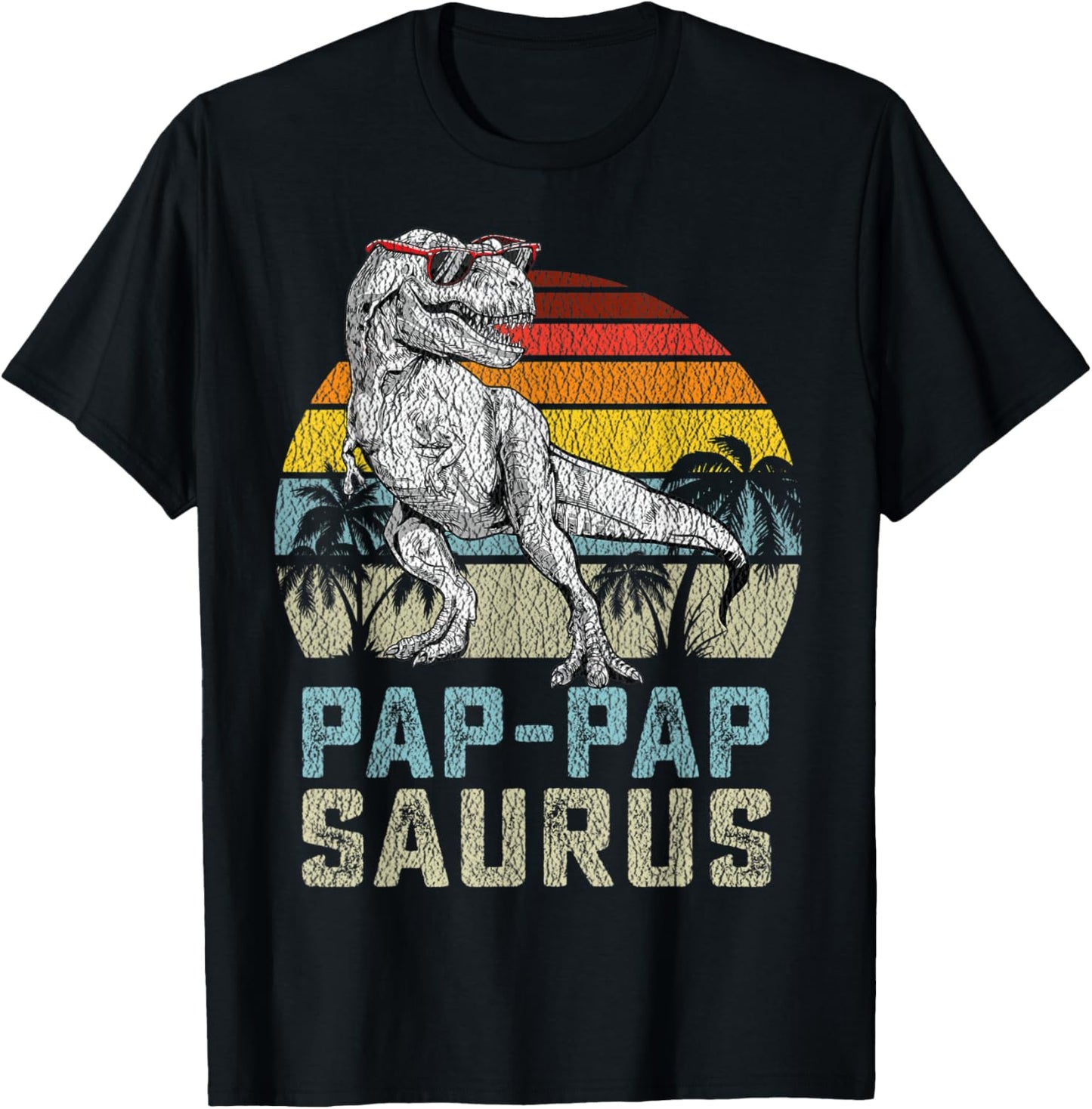 Pap-Papsaurus T Rex Dinosaur Pap-Pap Saurus Family Matching T-Shirt - T-Shirt | Black