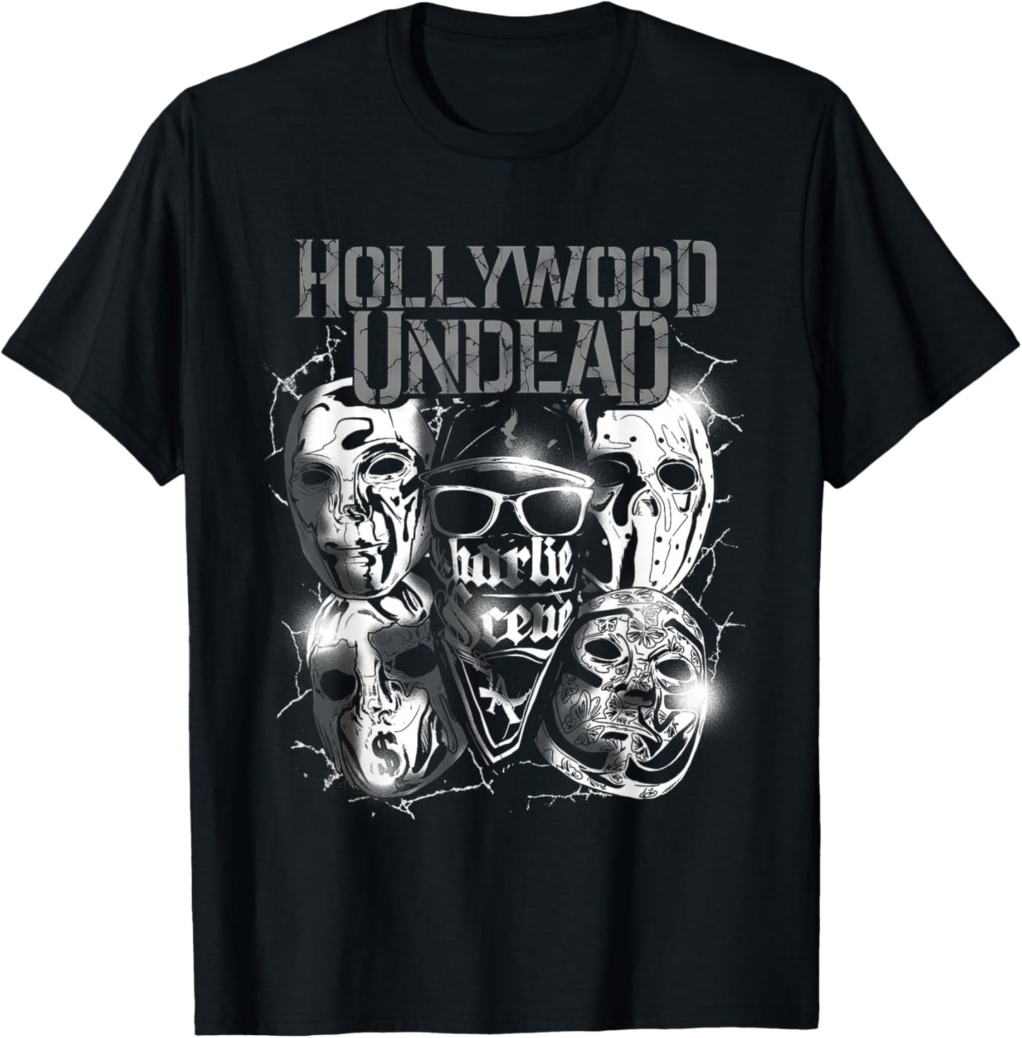 Hollywood Undead - Official Merchandise - Metal Masks Small T-Shirt - T-Shirt | Black