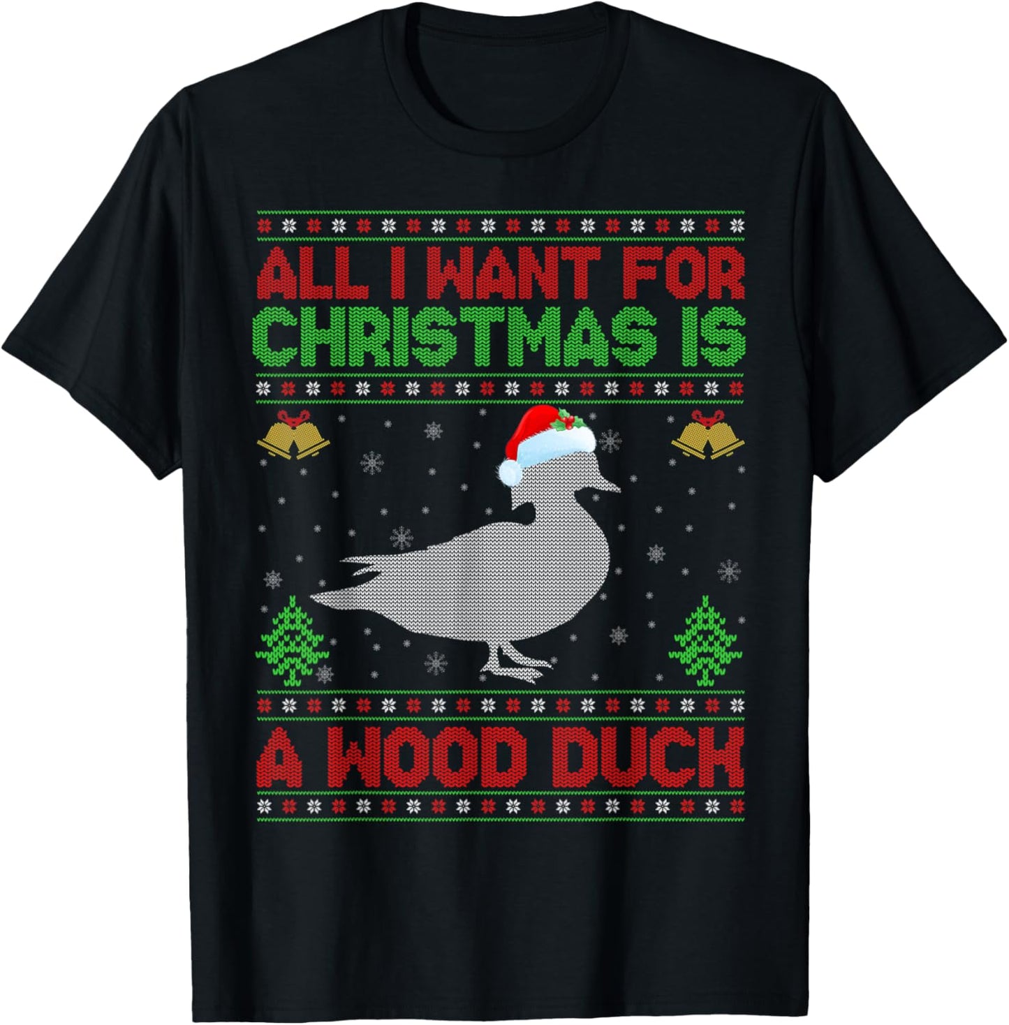 All I Want For Christmas Is A Duck Ugly Xmas T-Shirt - T-Shirt | Black