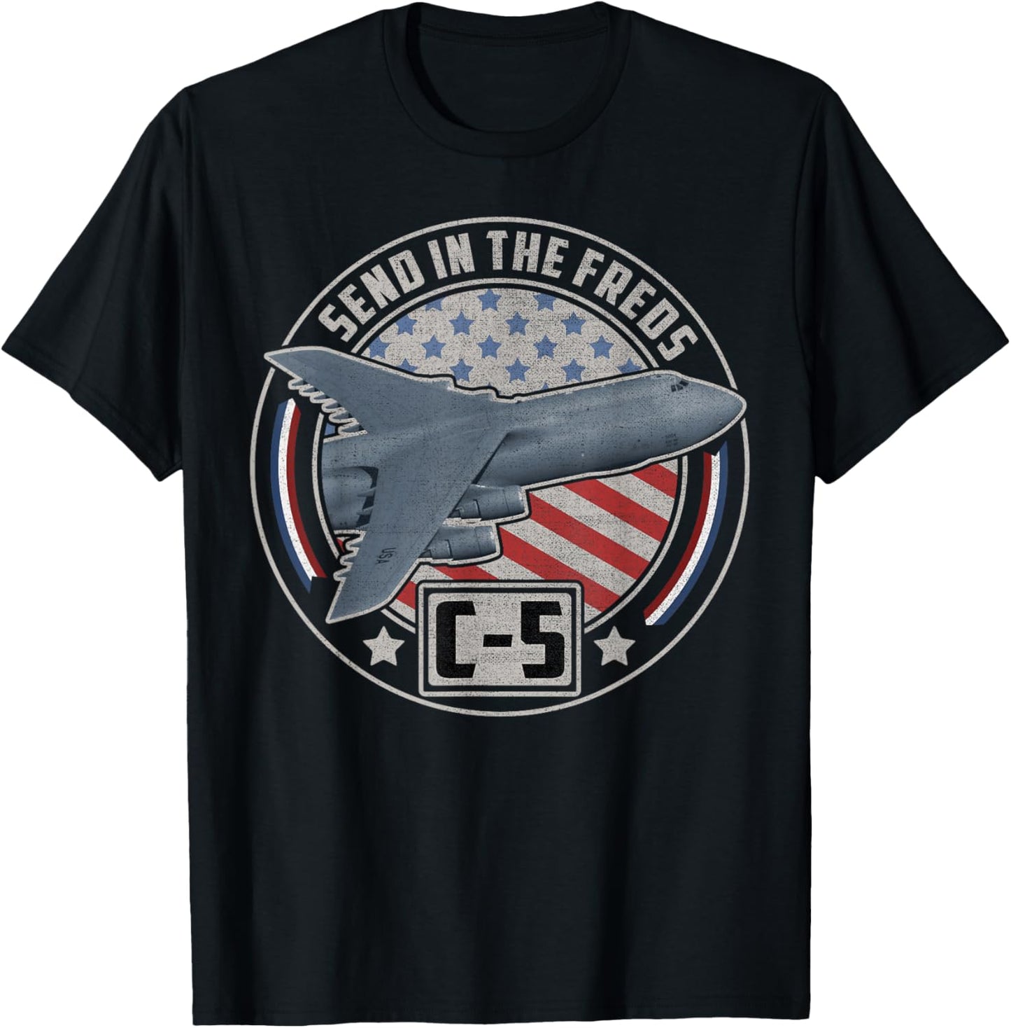 C-5 Galaxy US Military Cargo Aircraft T-Shirt - T-Shirt | Black