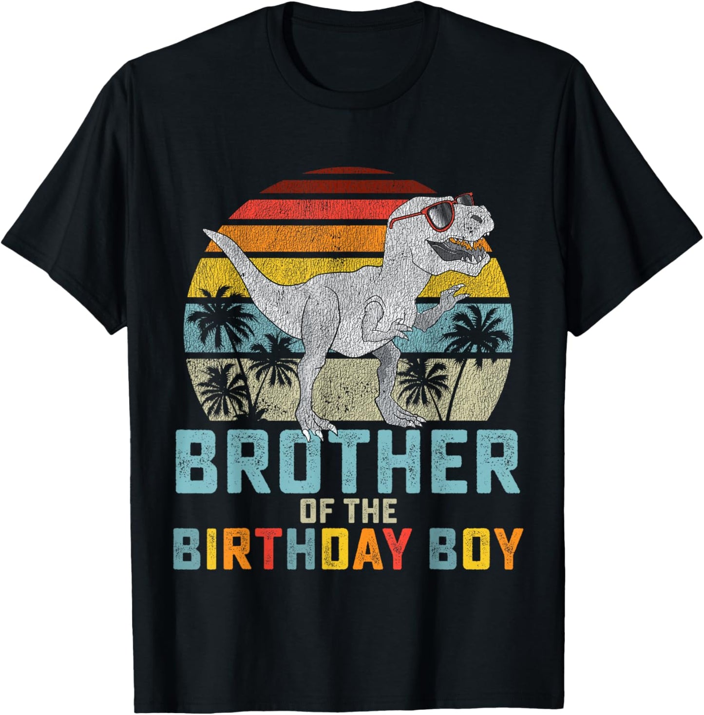Brother Dinosaur of The Birthday Boy Matching Family Small T-Shirt - T-Shirt | Black