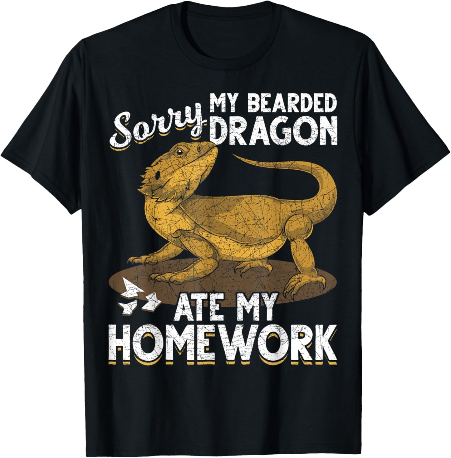Sorry My Bearded Dragon Ate My Homework Bearded Dragon T-Shirt - T-Shirt | Black