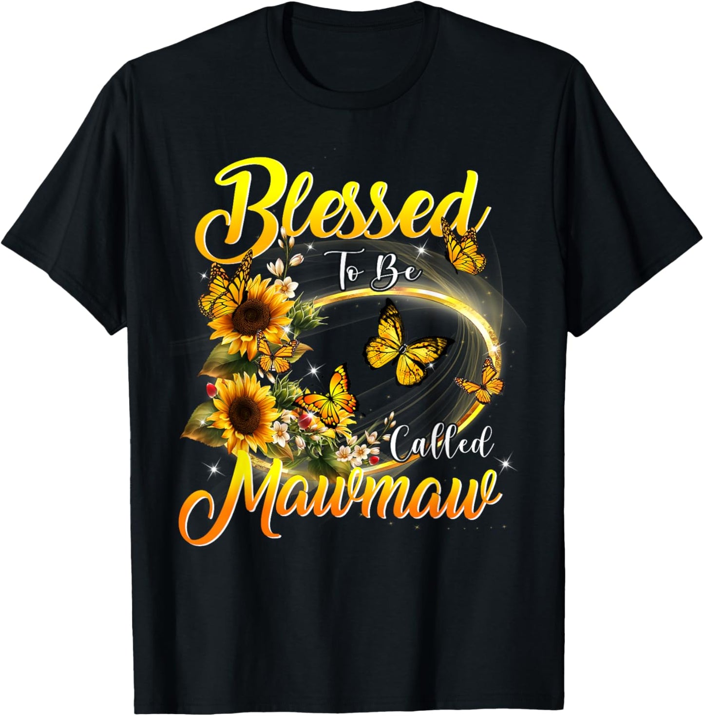 Blessed to be called Mawmaw Shirt Sunflower Lovers Grandma T-Shirt - T-Shirt | Black
