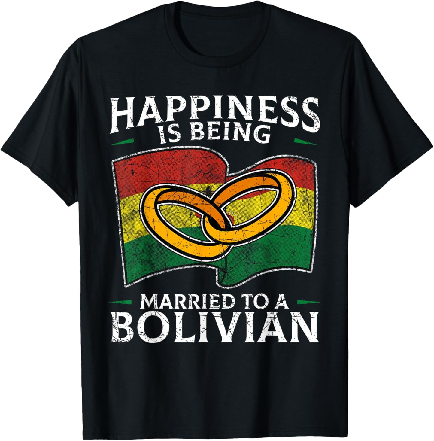 Bolivian Marriage Bolivian Married Flag Wedded Culture T-Shirt - T-Shirt | Black