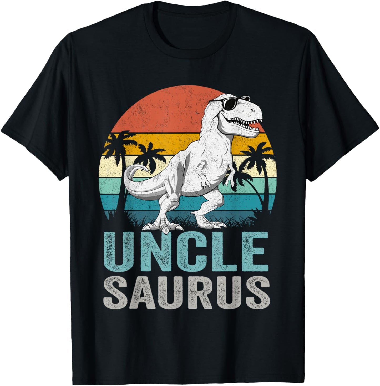 Unclesaurus T Rex Dinosaur Uncle Saurus Family Matching T-Shirt - T-Shirt | Black