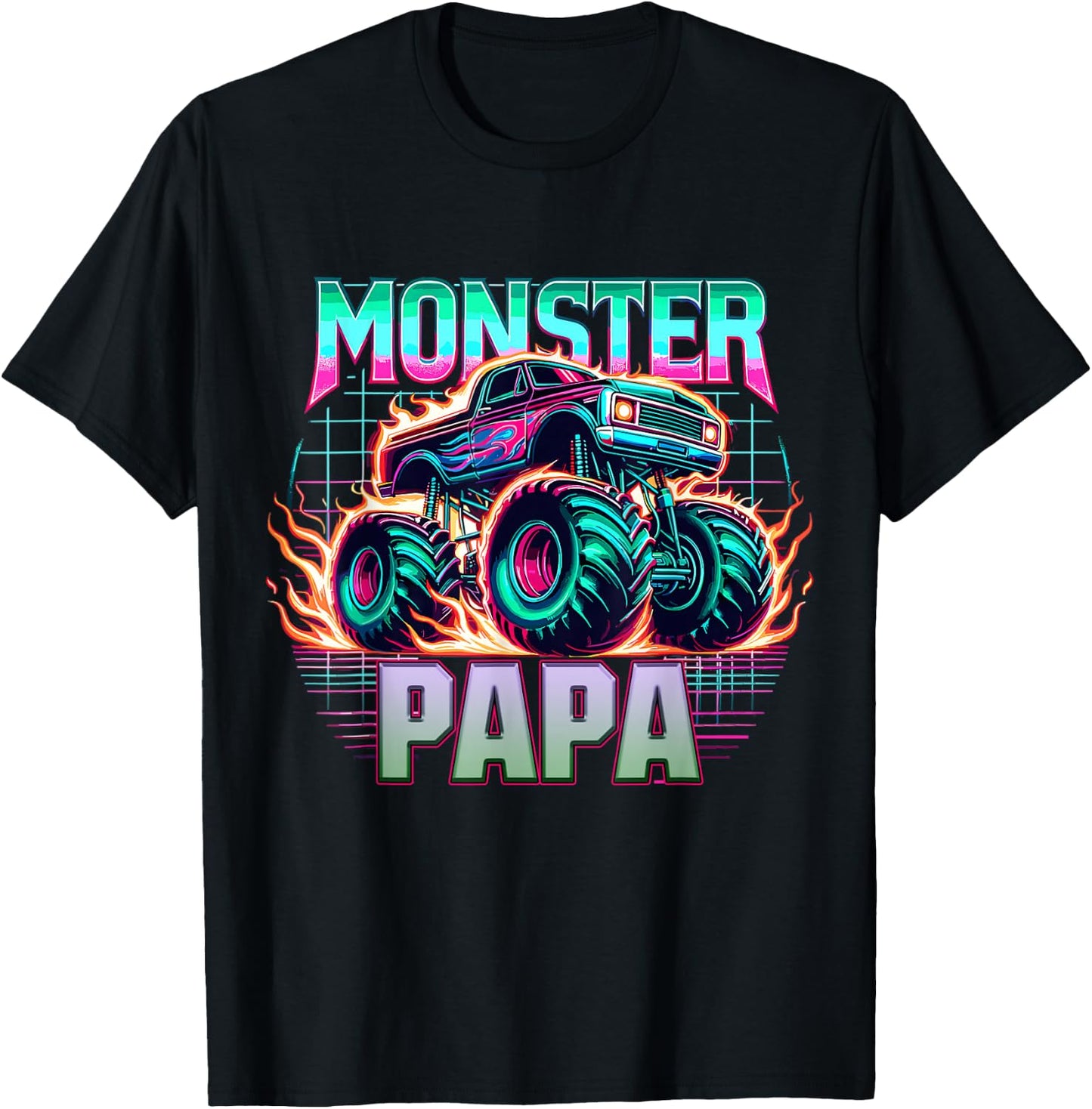 Monster Truck Papa Monster Truck Are My Jam Truck Lovers T-Shirt - T-Shirt | Black