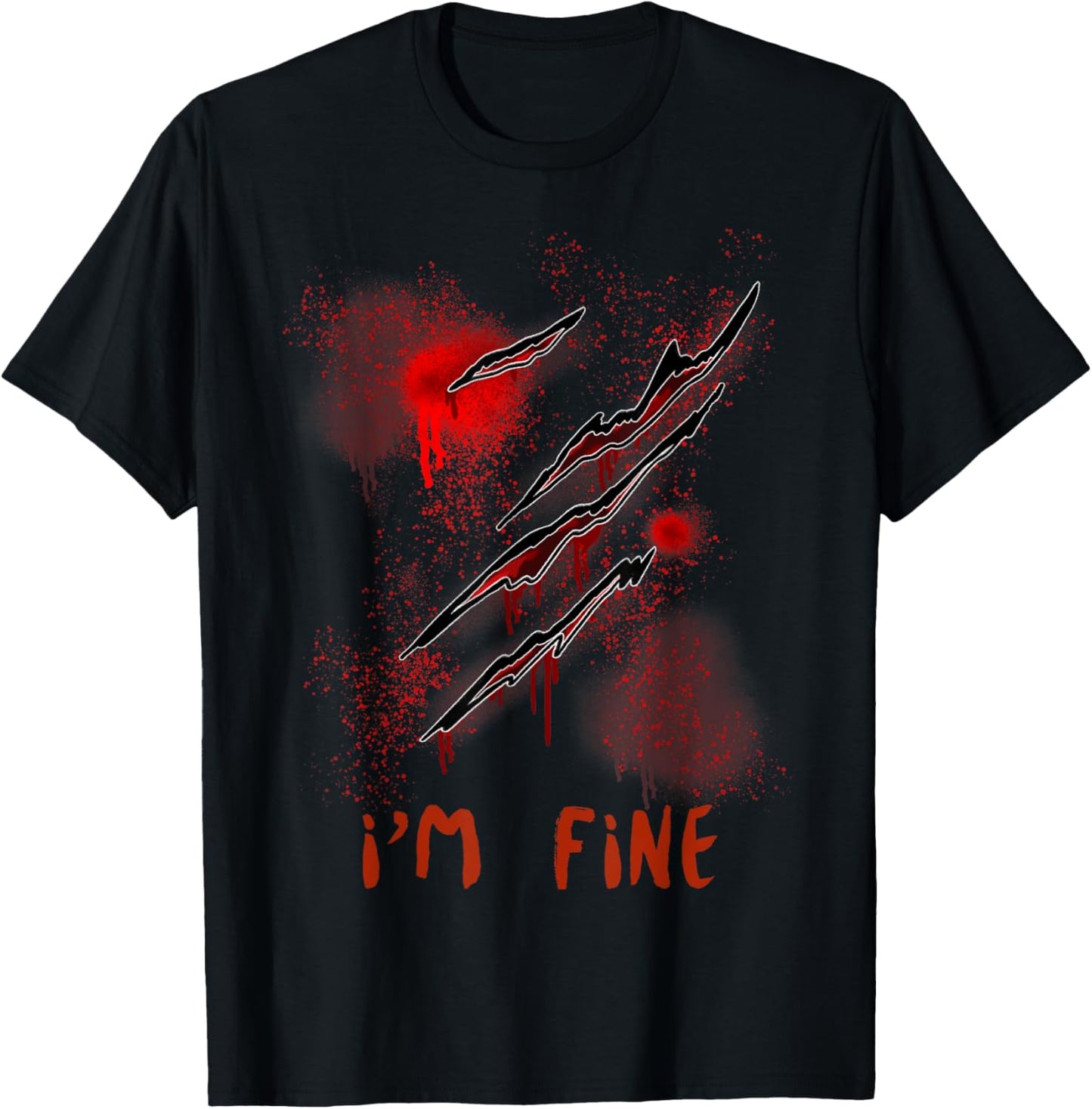 Im Fine With Blood Scary Halloween Men Women Horror T-Shirt - T-Shirt | Black