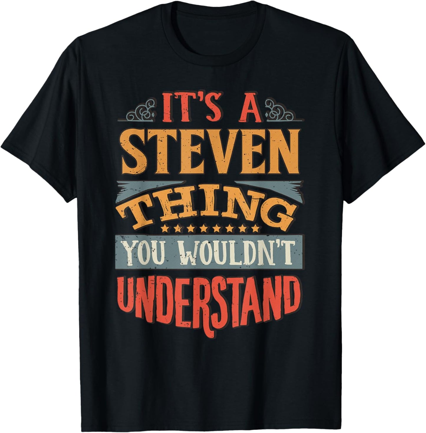 Steven Name T-Shirt - T-Shirt | Black