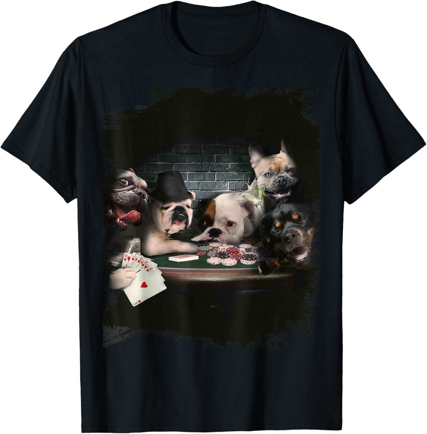 Fun Playing Cards for Dogs and Dogs Poker Player T-Shirt - T-Shirt | Black