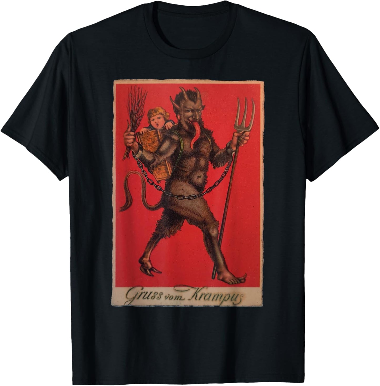 Gruss Von Krampus - Christmas Demon - Merry Krampus T-Shirt - T-Shirt | Black
