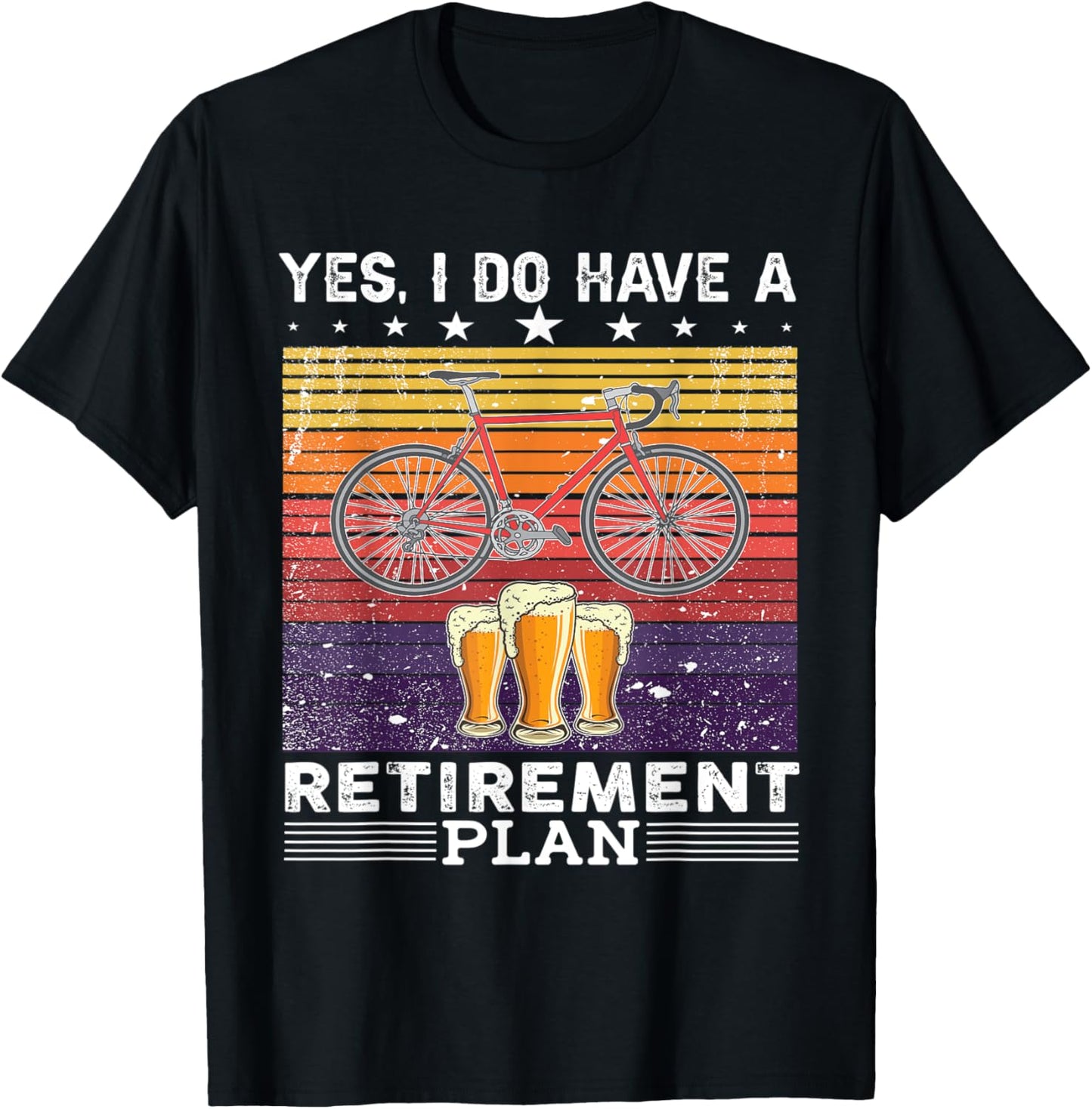 Yes i do have a retirement plan bike and beer T-Shirt - T-Shirt | Black
