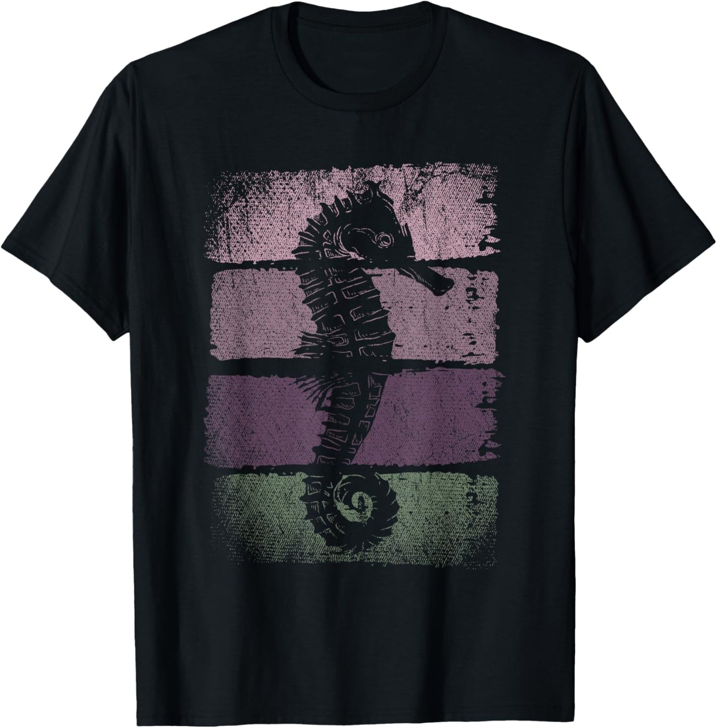 Sea Creature Ocean Animal Sea Fish Retro Seahorse T-Shirt - T-Shirt | Black