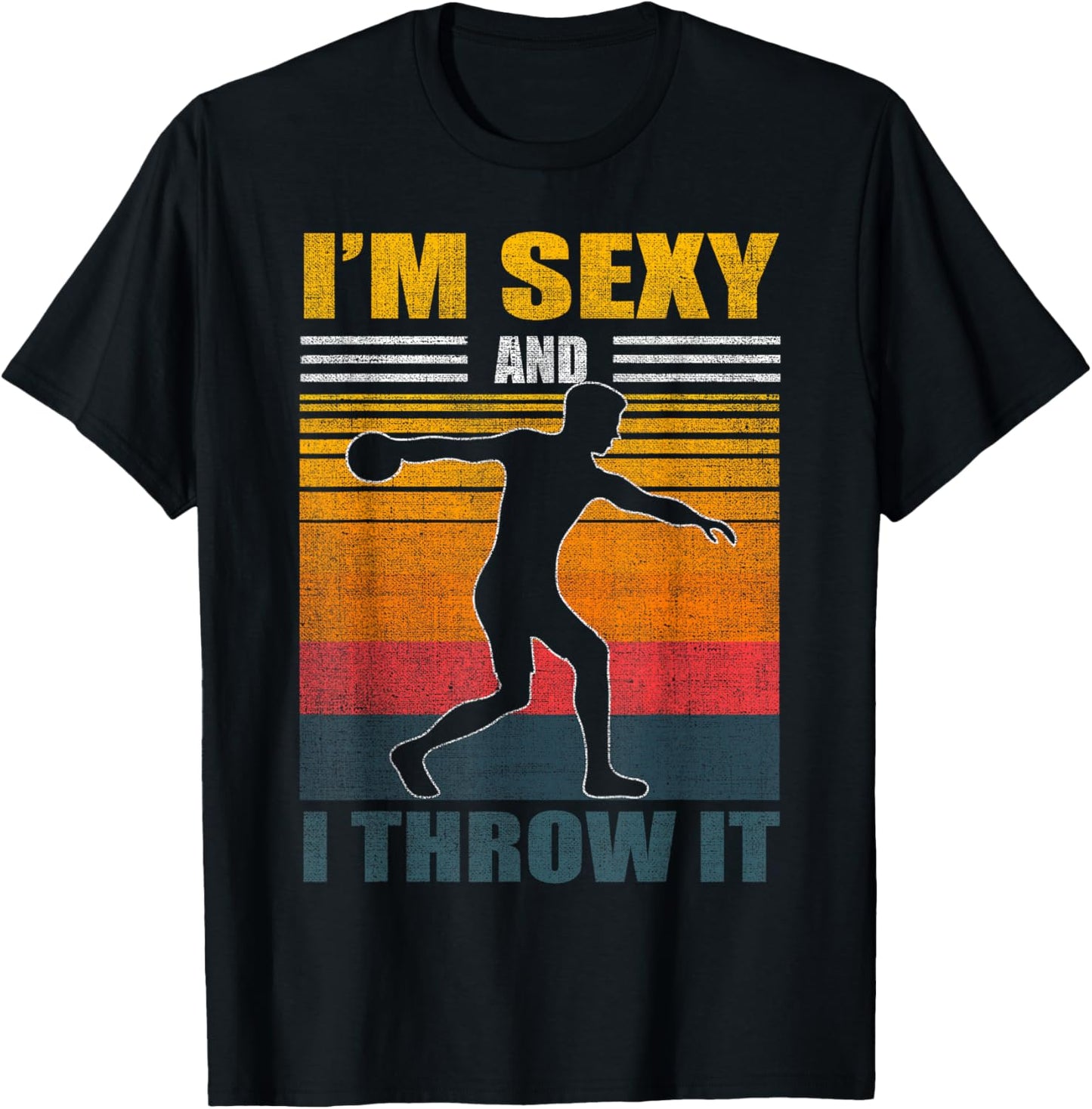 Discus Throw Vintage Disc Throwing Athletics Track and Field T-Shirt - T-Shirt | Black