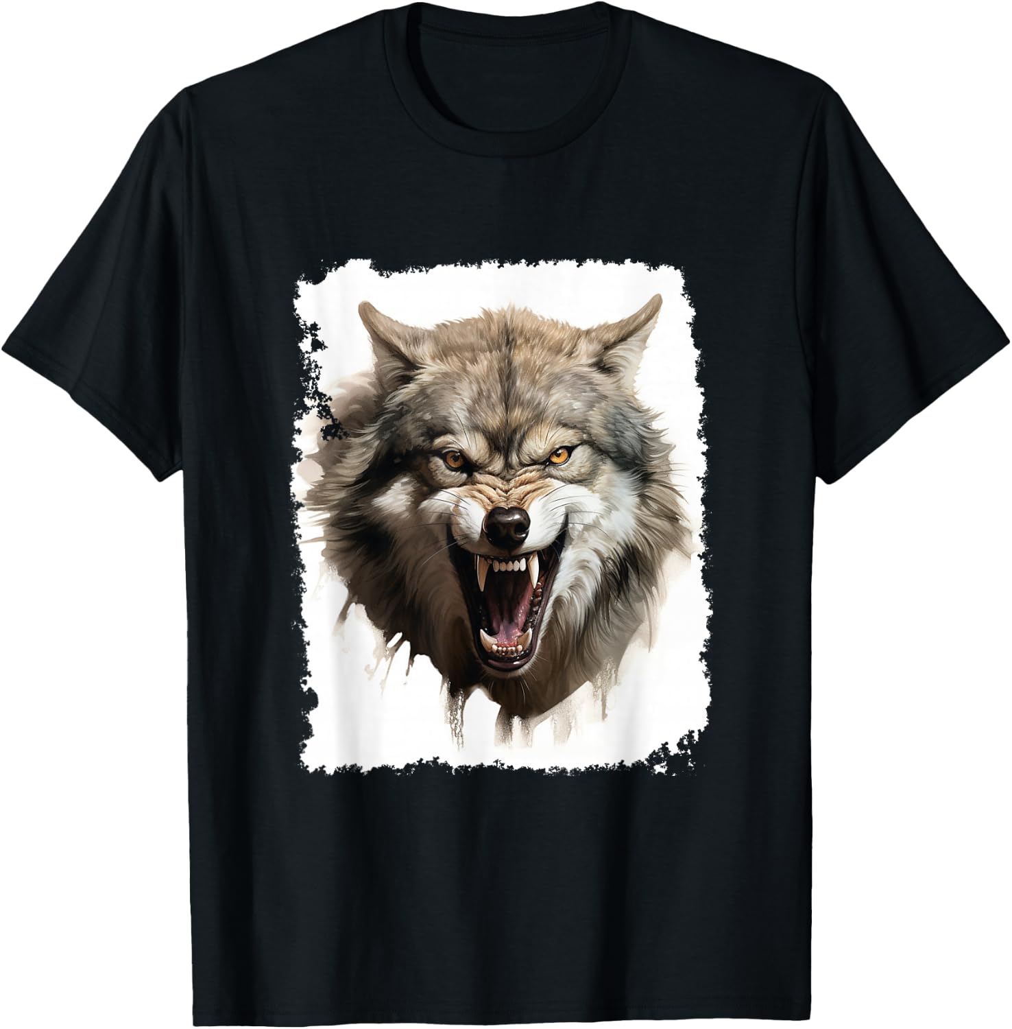 Angry Wolf T-Shirt - T-Shirt | Black