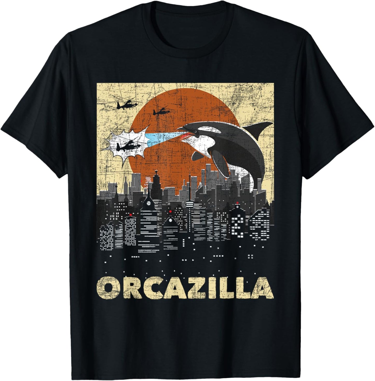 Orcazilla - Whale Lover Ocean Marine Biologist Whales T-Shirt - T-Shirt | Black