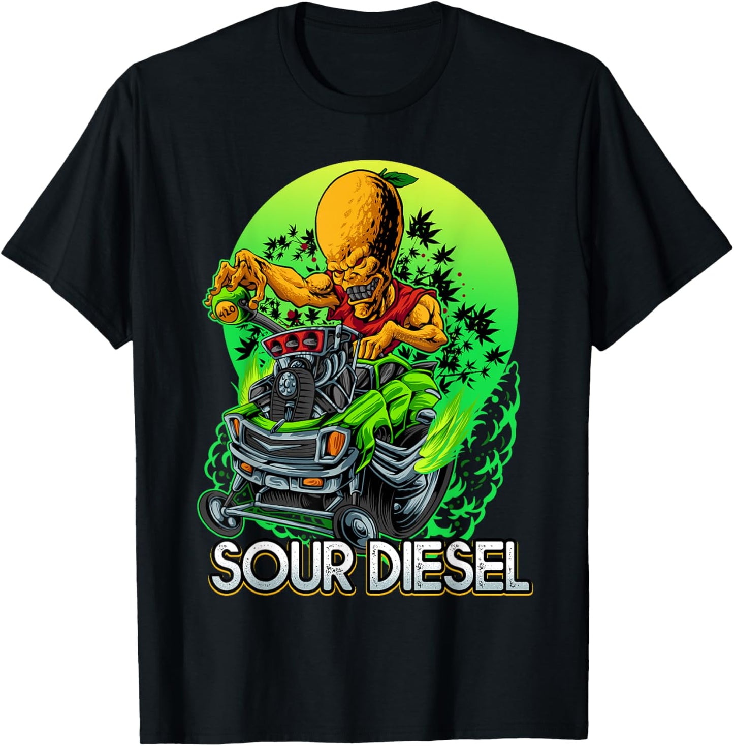 Sour Cannabis Diesel Marijuana Strain 420 Hot Alien Rod T-Shirt - T-Shirt | Black