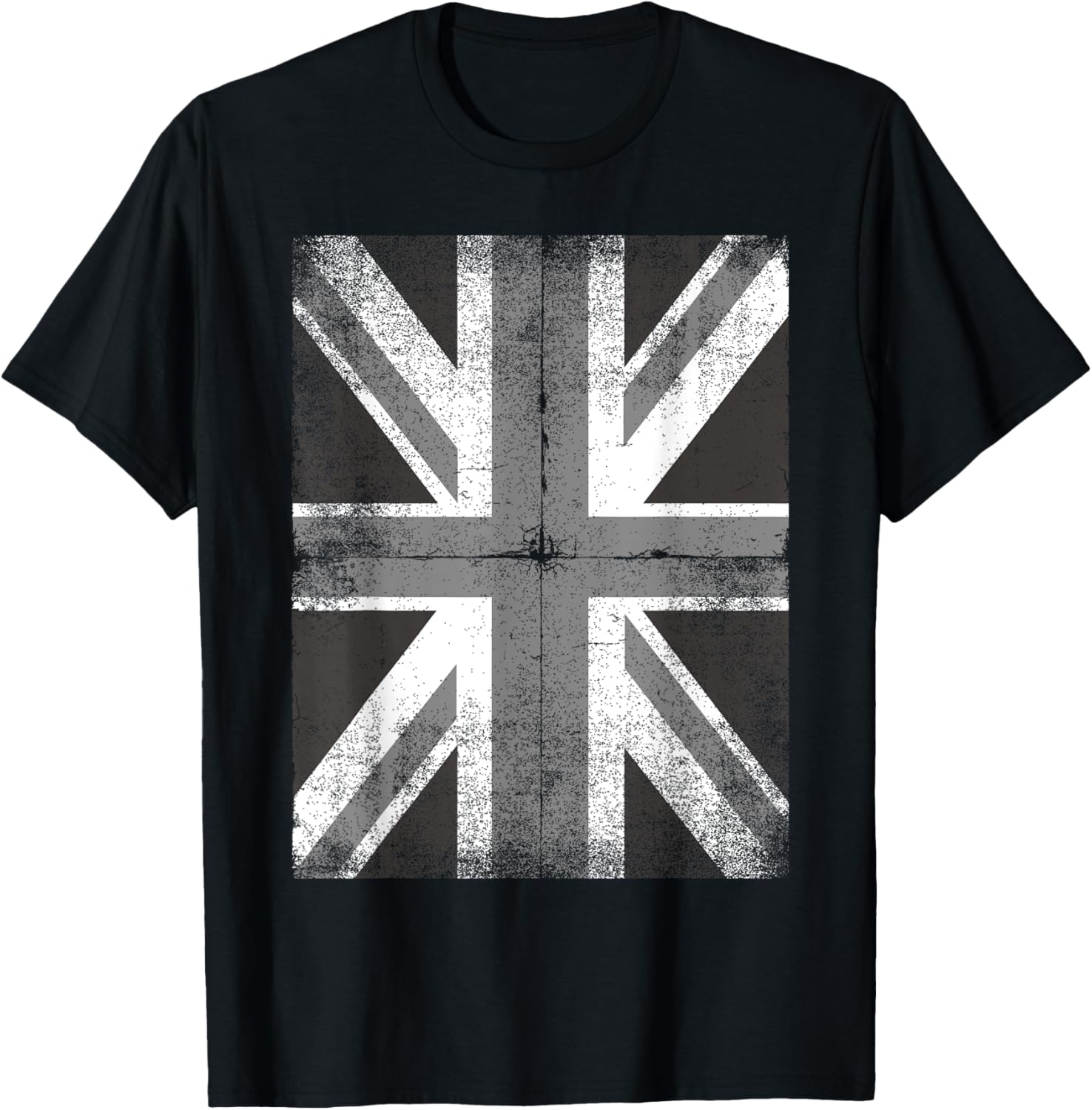 British Flag Grunge Style Vintage UK T-Shirt - T-Shirt | Black