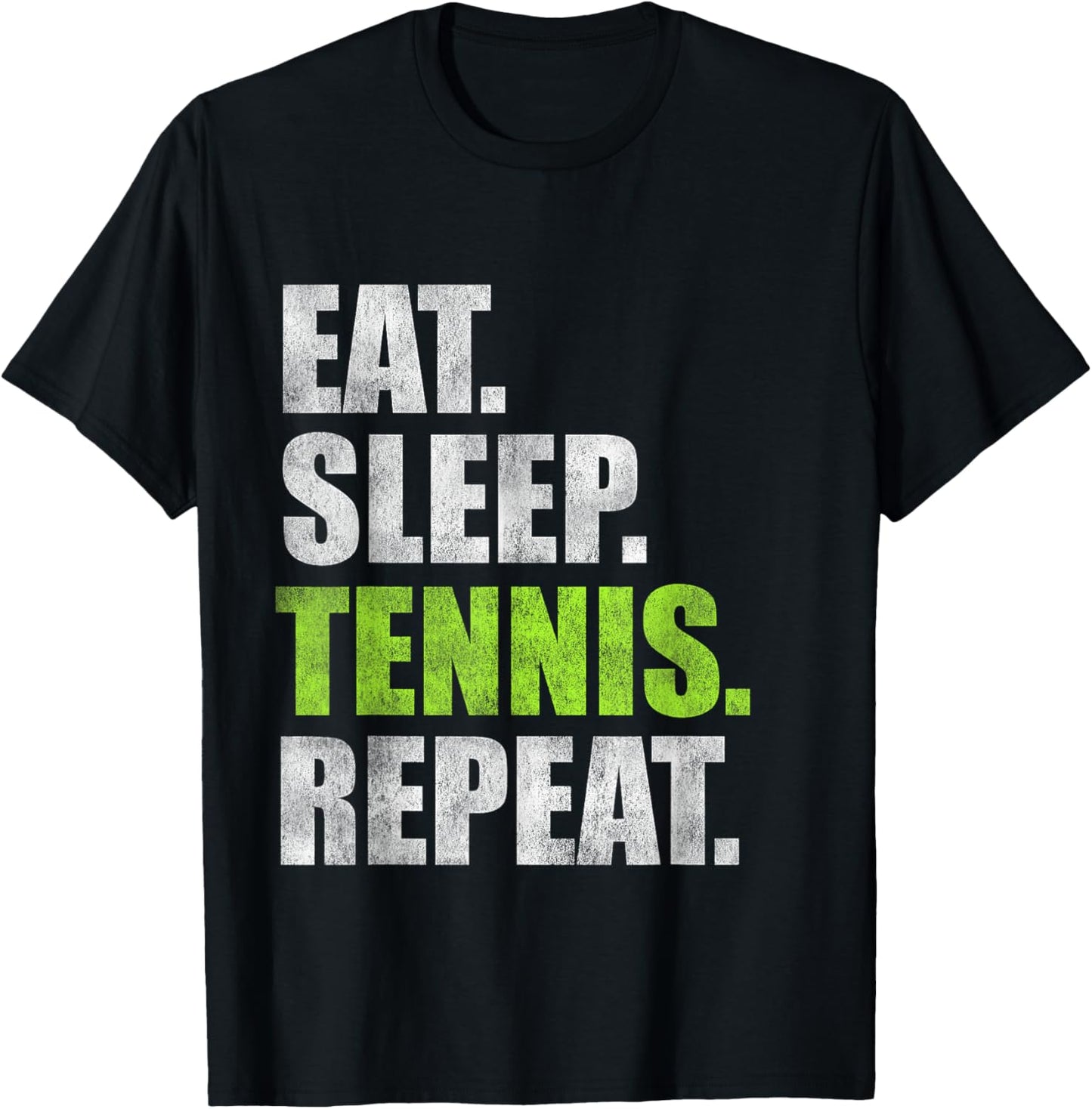 Eat Sleep Tennis Repeat T-Shirt - T-Shirt | Black