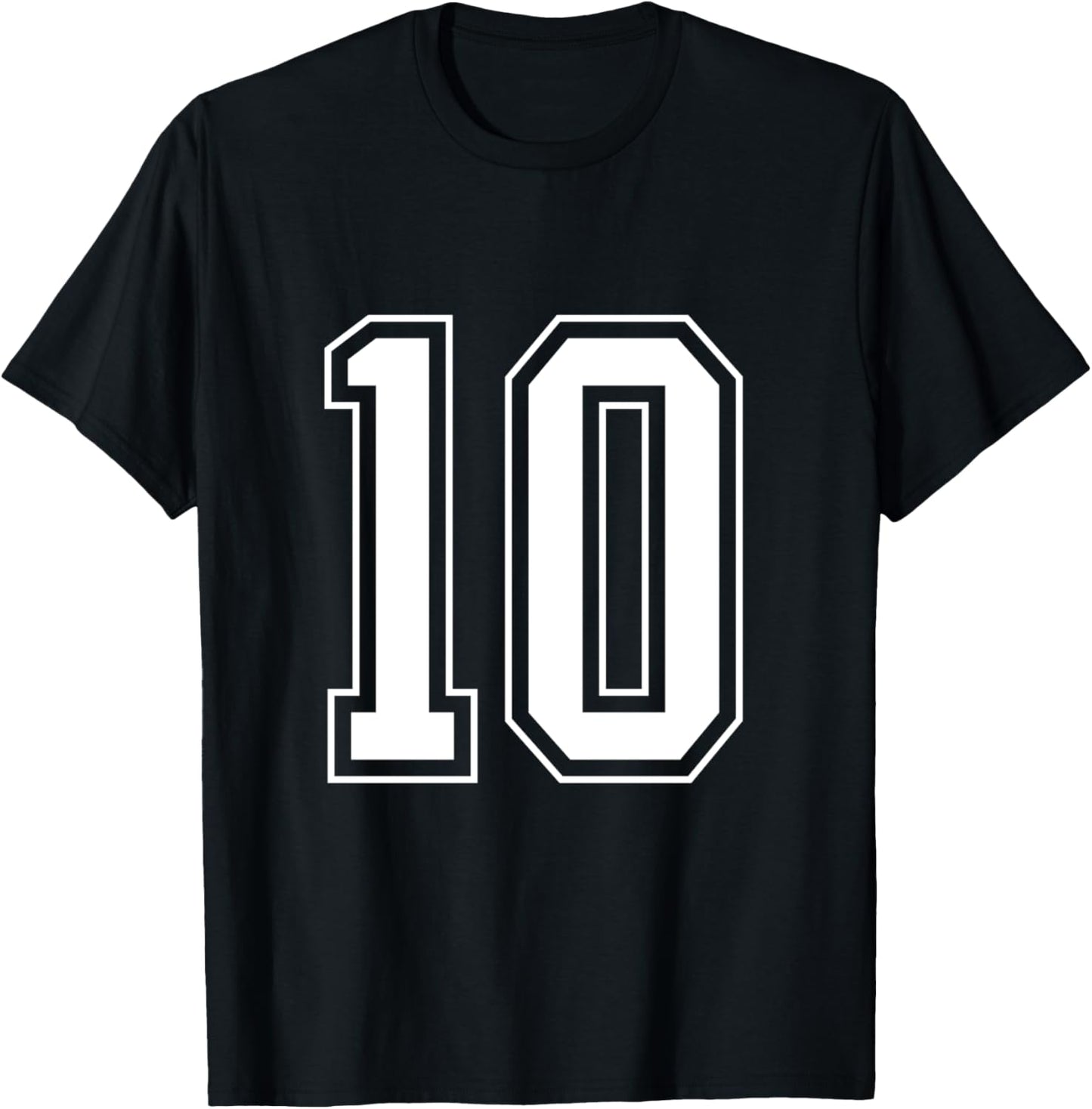 Varsity Jersey Number 10 T-Shirt - T-Shirt | Black