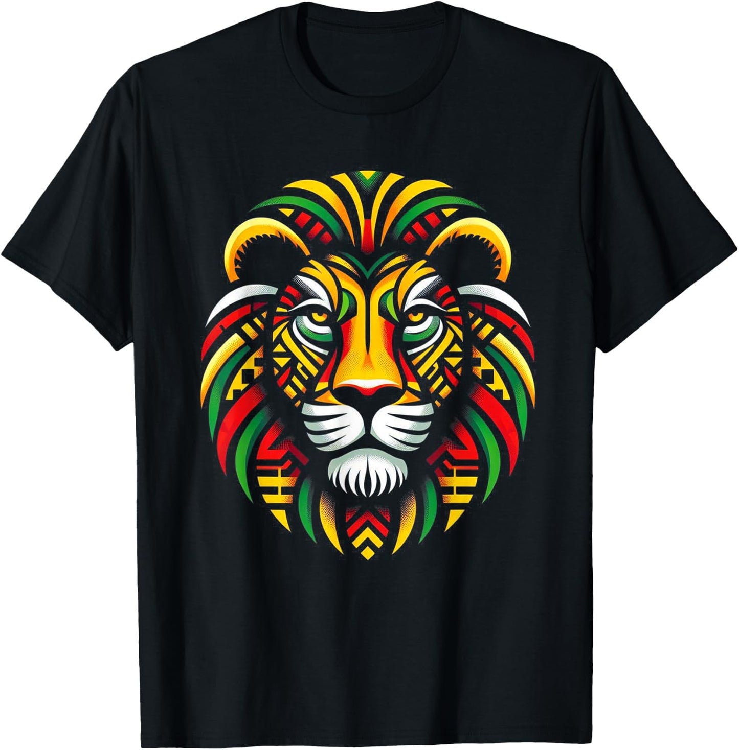 Melanin King Kente Lion African Pride Roots Art T-Shirt - T-Shirt | Black