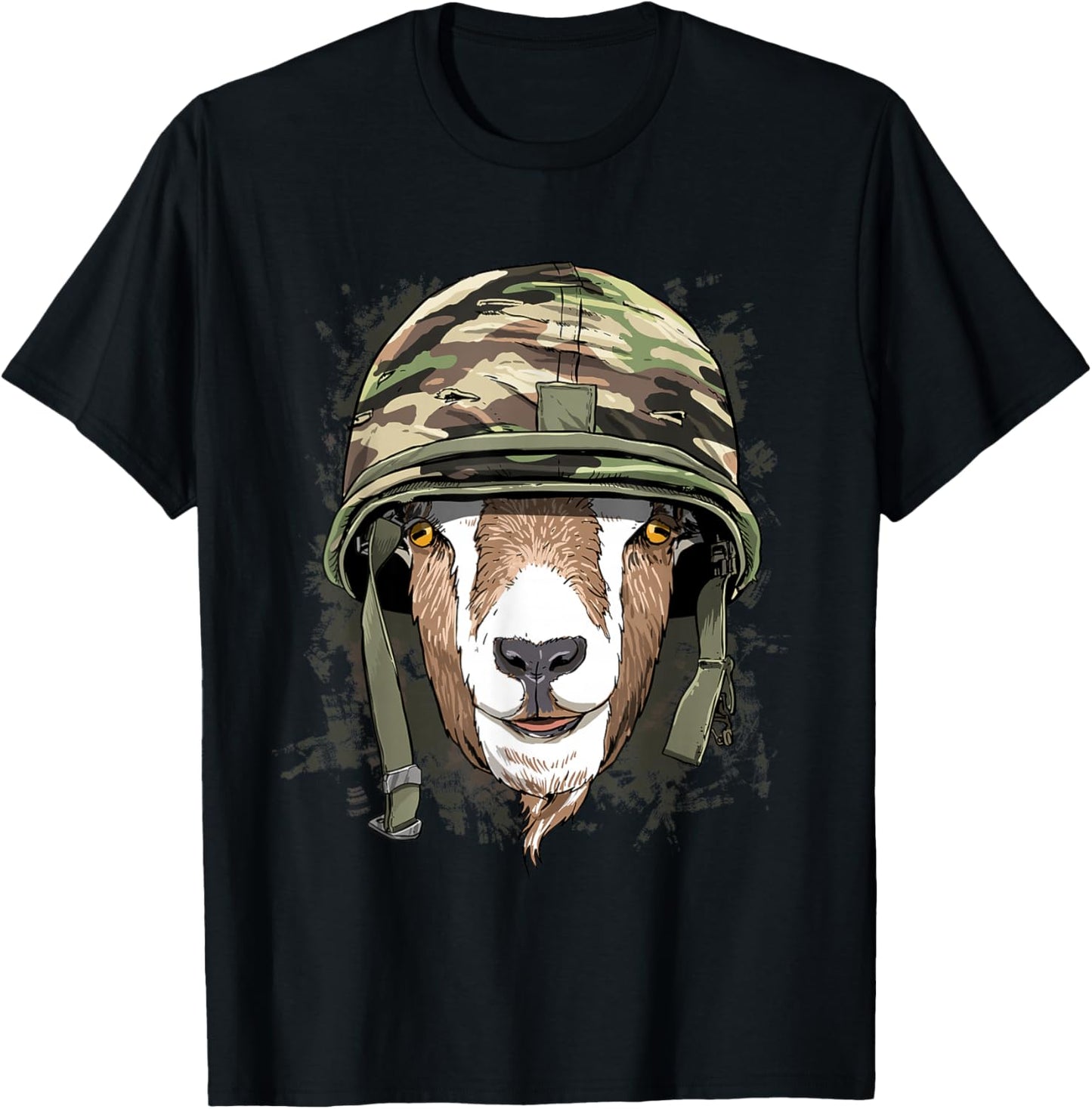 Goat Soldier Veteran Army Goat Farm Animal Lover T-Shirt - T-Shirt | Black