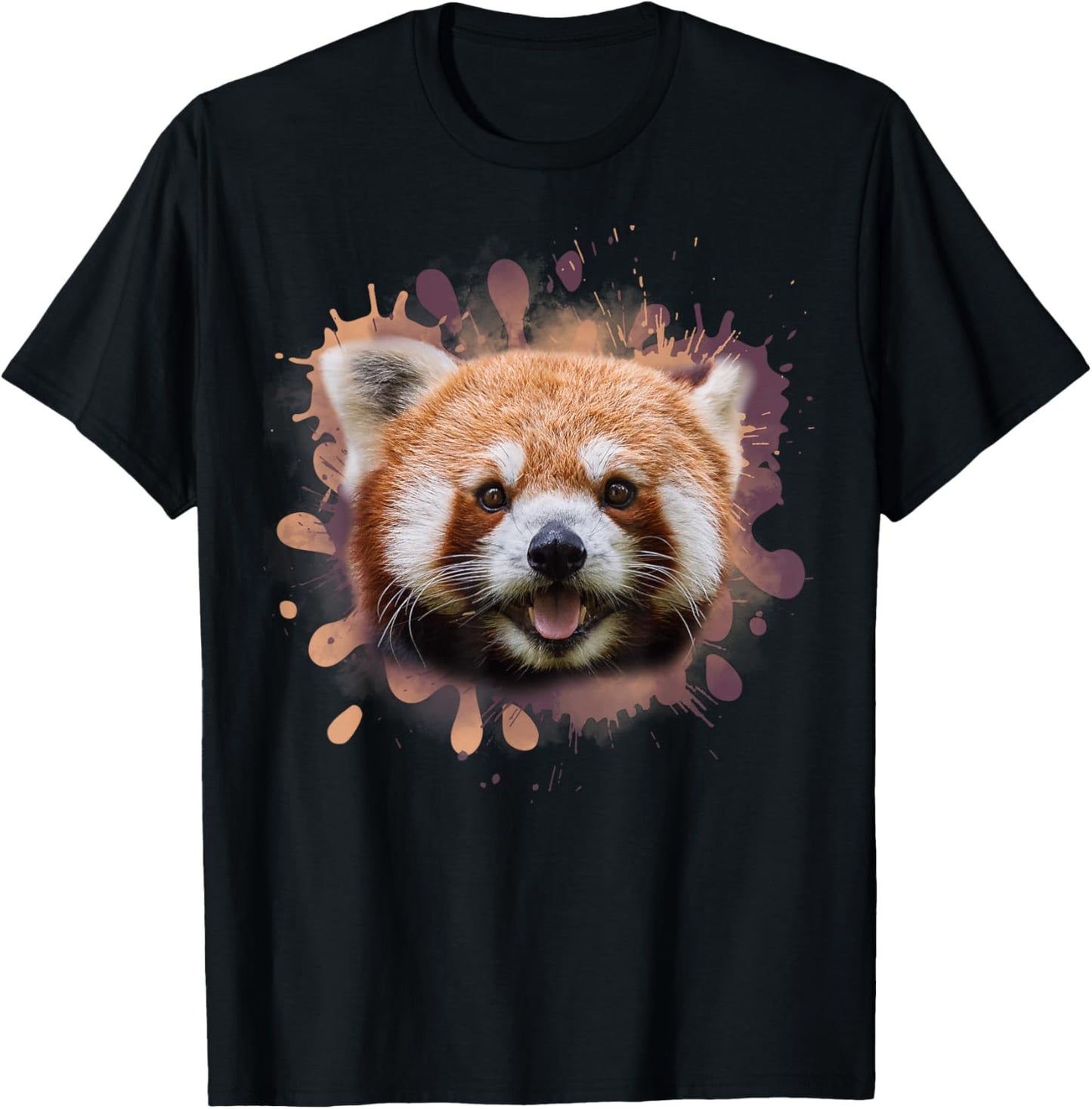 Red panda cat bear illustration T-Shirt - T-Shirt | Black