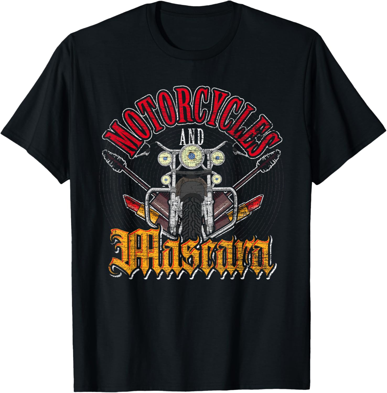 Motorcycle Riding Women Motorcycles And Mascara Biker T-Shirt - T-Shirt | Black