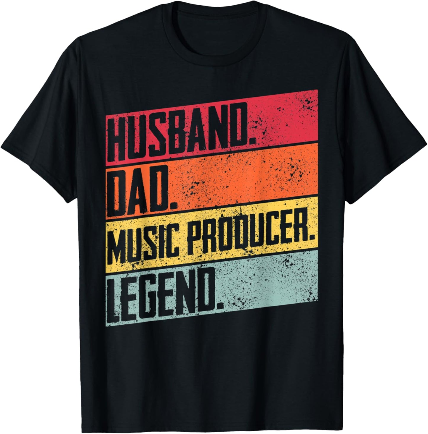 Proud Music Producer Husband Dad Retro Music Father Day T-Shirt - T-Shirt | Black