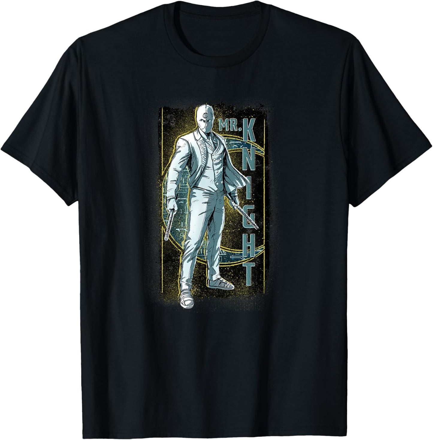 Marvel Moon Knight Mr. Knight Batons and Crescent Moon T-Shirt - T-Shirt | Black
