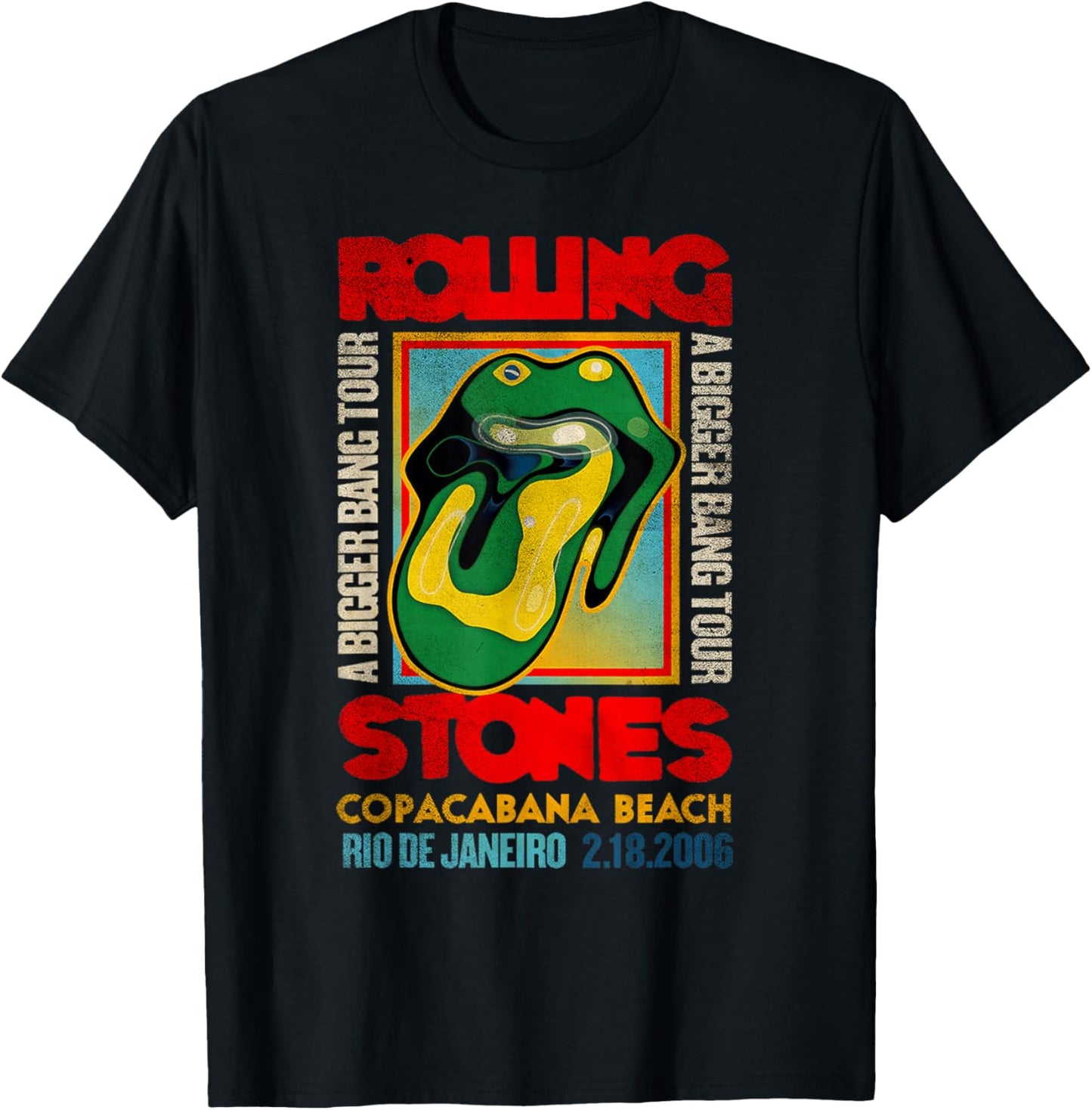 Official Rolling Stones A Bigger Bang Copacabana Tour T-Shirt - T-Shirt | Black