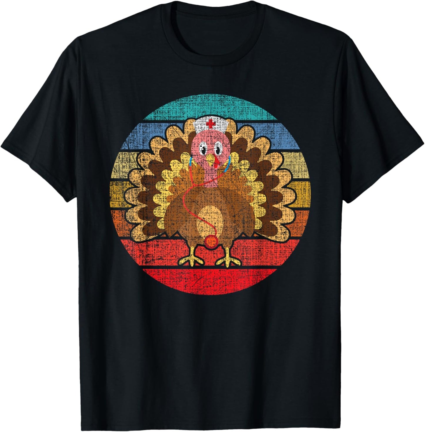 Turkey Thanksgiving Registered Nurse Nursing RN Healthcare T-Shirt - T-Shirt | Black