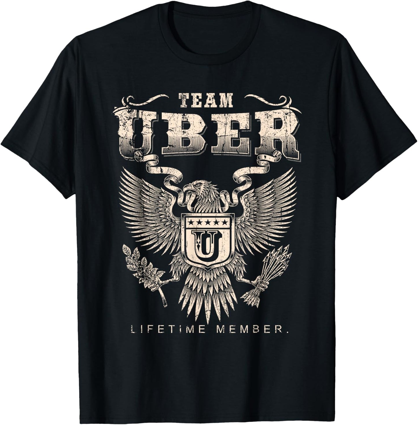 Team Uber Lifetime Member - Uber Name T-Shirt - T-Shirt | Black