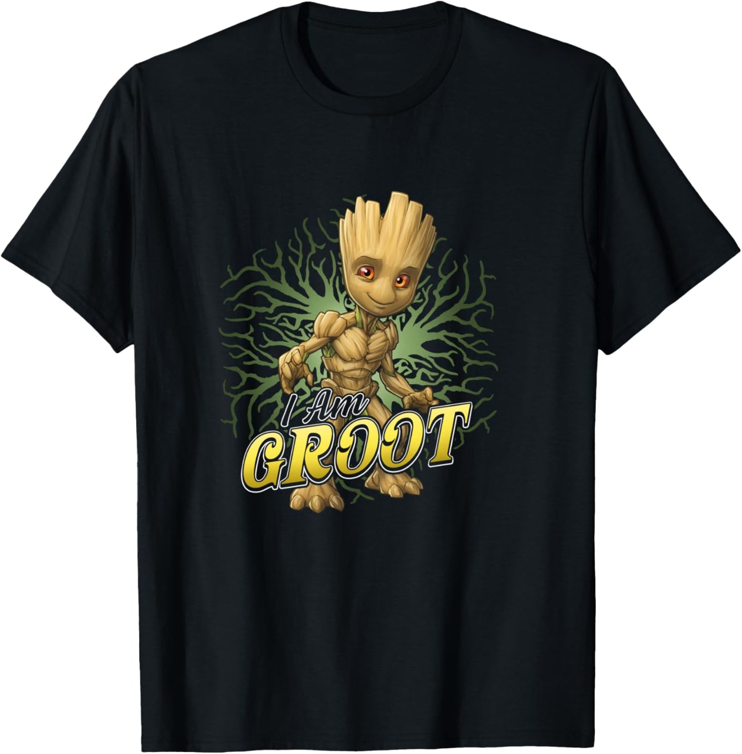 Marvel Guardians Of The Galaxy I Am Baby Groot Roots Poster T-Shirt - T-Shirt | Black