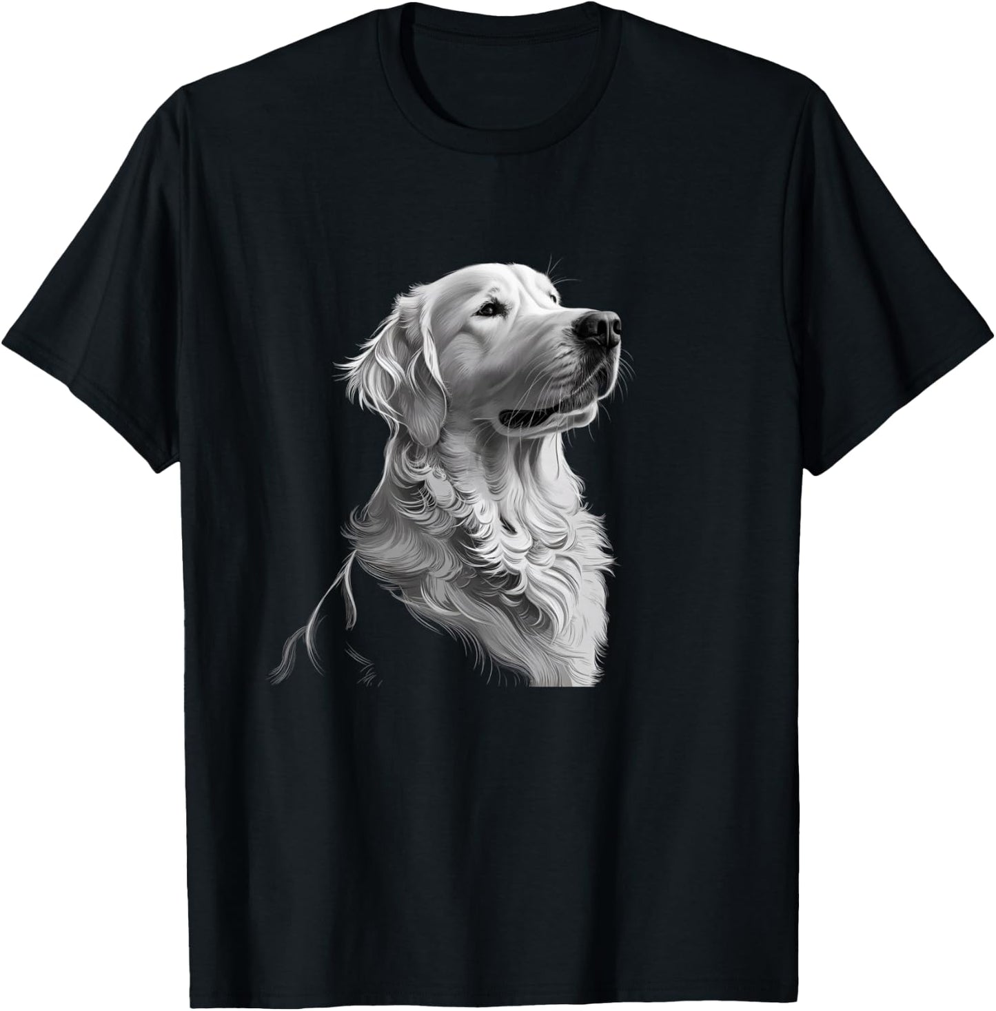 White English Cream Golden Retriever Dog Men Kids T-Shirt - T-Shirt | Black