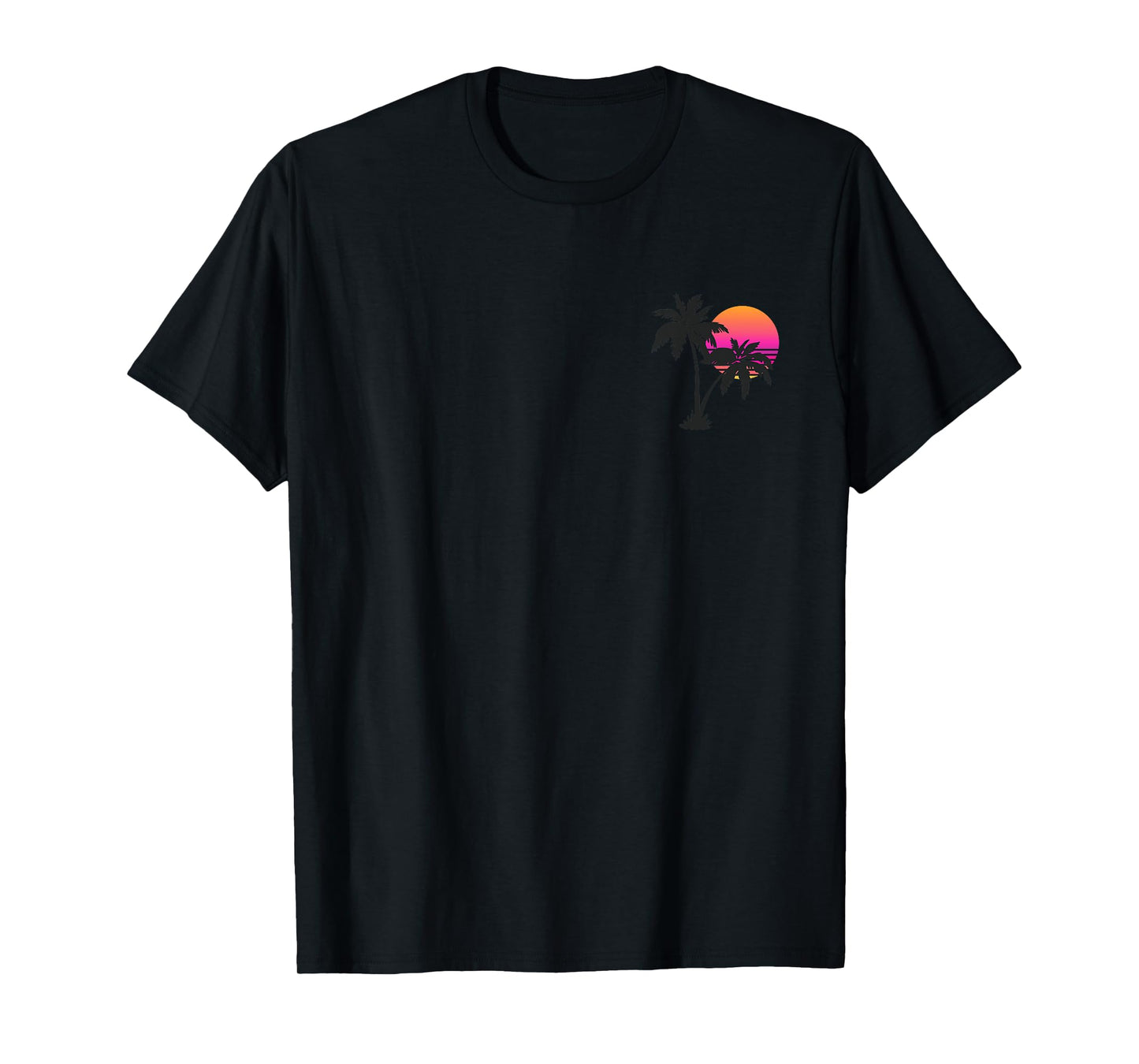 Tropical Retro Style Vintage Sunset Beach Palm Tree Mens T-Shirt