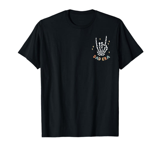 Dad Era Rock Skeleton Pocket Father Day Rocker Daddy Papa T-Shirt