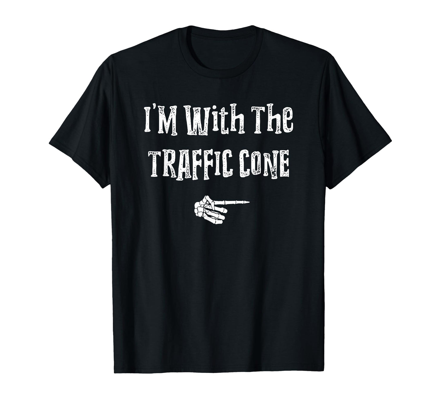 I'm With Traffic Cone Halloween Costume Couples Matching T-Shirt