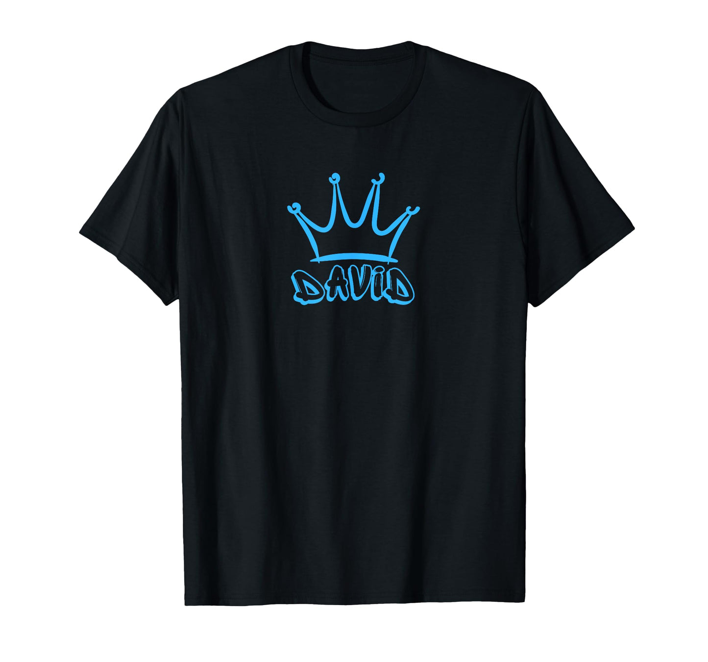 King David / Blue Crown & Name David Graffiti T-Shirt