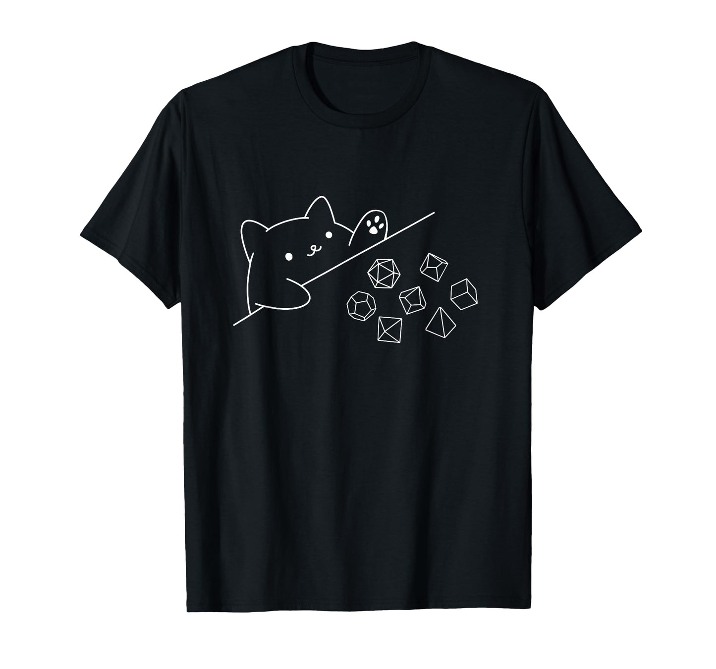 Cat Rolling Dice - RPG Tabletop Games D20 Tabletop T-Shirt