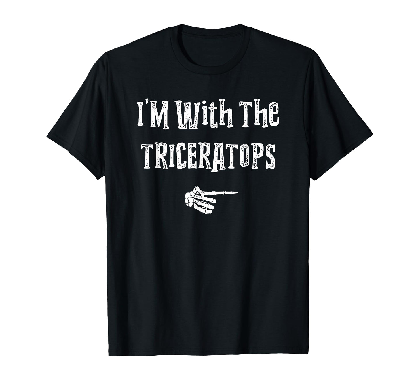 I'm With Triceratops Halloween Costume Funny Couple Matching T-Shirt