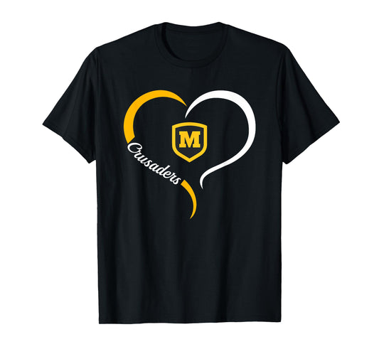 Archbishop Moeller Crusaders Logo Half Heart Slogan HS T-Shirt