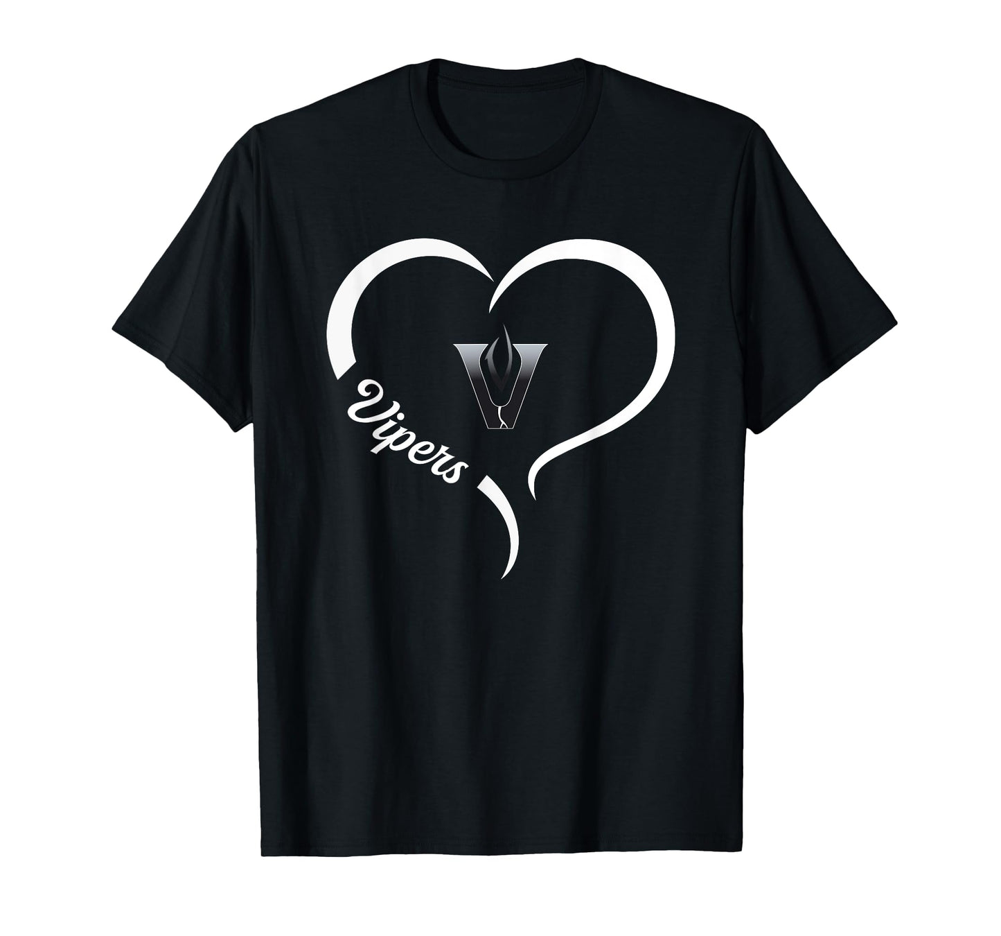 Vandegrift Vipers Logo Half Heart Slogan HS T-Shirt