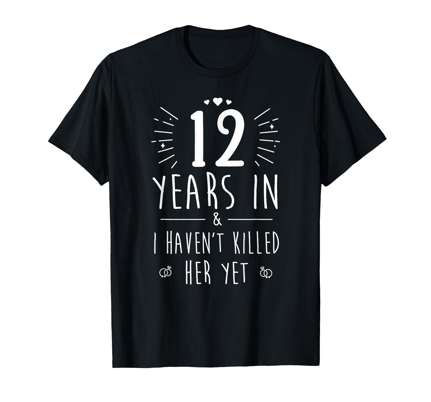 12th Wedding Anniversary for Him & Husband 12 Years Marriage T-Shirt
