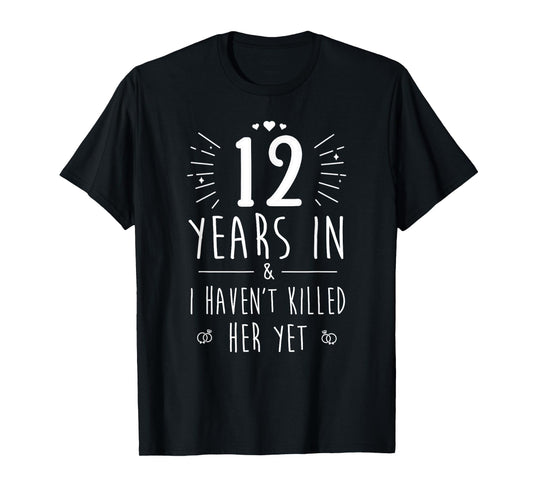 12th Wedding Anniversary for Him & Husband 12 Years Marriage T-Shirt